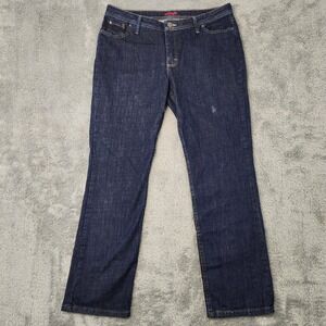 Wrangler Jeans Womens 14P Blue Straight Leg Dark Wash Stretch Denim 1ZS-G120-004